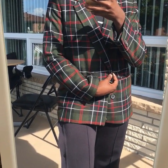 Zara Plaid Double-Breasted Blazer - Picture 5 of 8